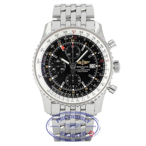 breitling navitimer black dial stainless steel bracelet|Breitling Navitimer prices.